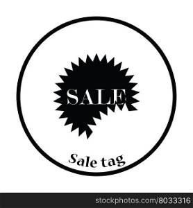 Sale tag icon. Thin circle design. Vector illustration.
