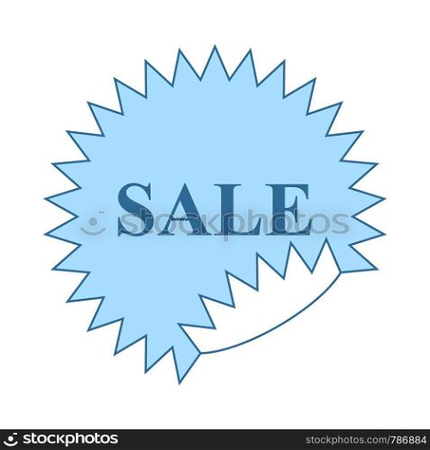 Sale Tag Icon. Thin Line With Blue Fill Design. Vector Illustration.