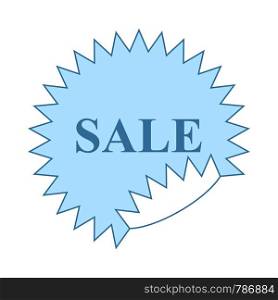 Sale Tag Icon. Thin Line With Blue Fill Design. Vector Illustration.
