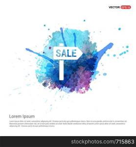 Sale tag Icon - Watercolor Background