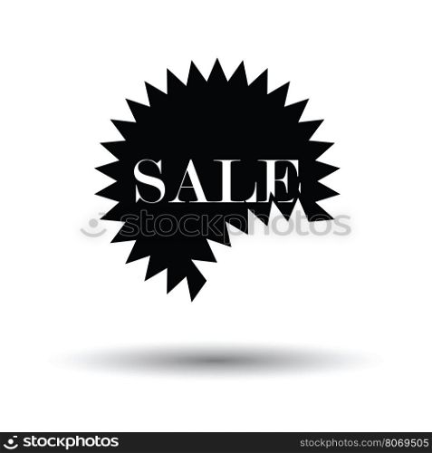 Sale tag icon. White background with shadow design. Vector illustration.