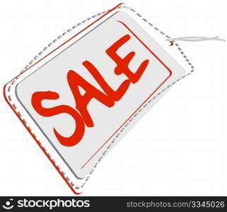 Sale Tag in Cartoon Style isolated on White
