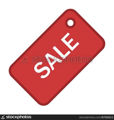Sale tag, vector. Red color sticker with text Sale.