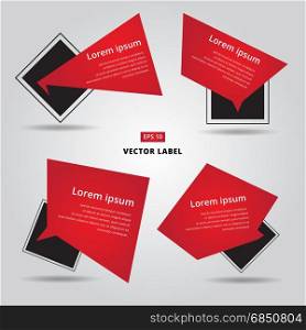 Sale vector flat banner label tag set. cards in material design style. Transparent black, and red minimal.