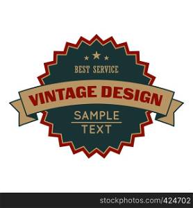 Sale vintage design banner. Round retro symbol with ribbon on a white. Sale vintage design banner