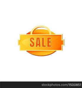 Sale yellow vector board sign illustration. Clearance shopping promo signboard design with typography. Special prices offer banner isolated object on white background. Advertising storefront sign. Sale yellow vector board sign illustration
