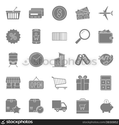 Sales and shopping silhouettes icons set. Sales and shopping silhouettes icons set graphic illustration