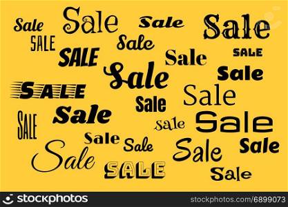 Sales background with black text. Pop art retro vector illustration. Sales background with black text
