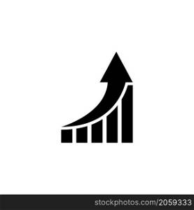 Sales Bar Chart, Business Rating Growing Graph. Flat Vector Icon illustration. Simple black symbol on white background. Sales Bar Chart Growing Graph sign design template for web and mobile UI element
