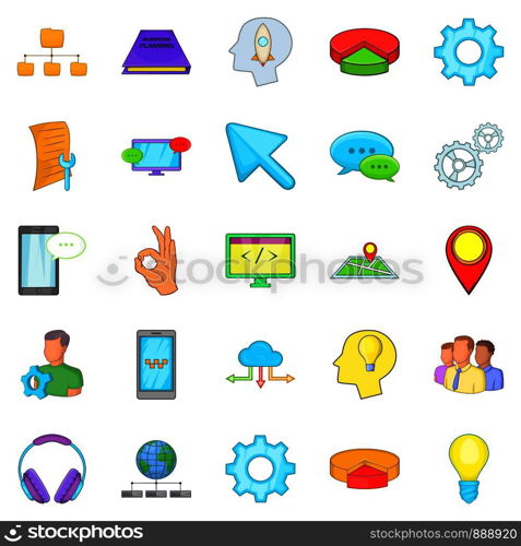 Sales department icons set. Cartoon set of 25 sales department vector icons for web isolated on white background. Sales department icons set, cartoon style
