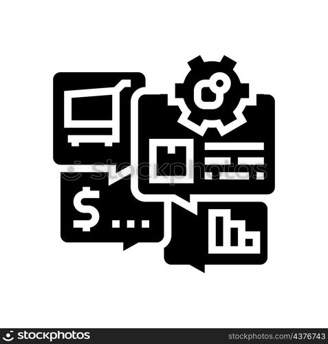 sales erp glyph icon vector. sales erp sign. isolated contour symbol black illustration. sales erp glyph icon vector illustration