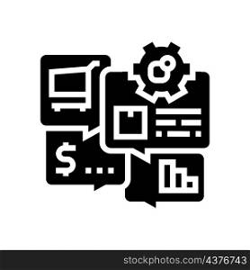 sales erp glyph icon vector. sales erp sign. isolated contour symbol black illustration. sales erp glyph icon vector illustration