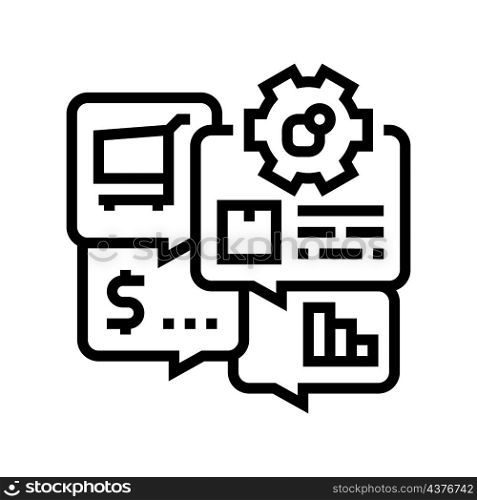 sales erp line icon vector. sales erp sign. isolated contour symbol black illustration. sales erp line icon vector illustration