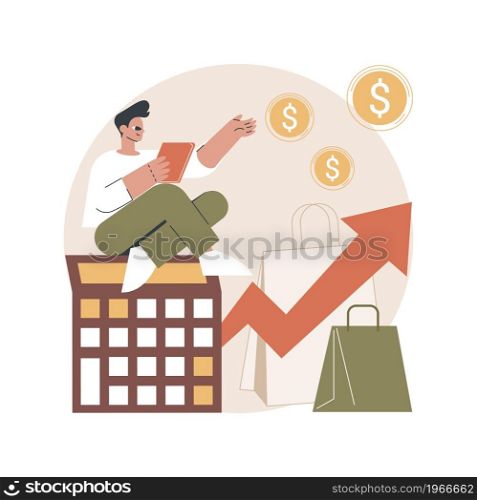 Sales forcasting abstract concept vector illustration. Business strategy planning, marketing forecasting method, sales software, revenue management, retail income, profit plan abstract metaphor.. Sales forcasting abstract concept vector illustration.