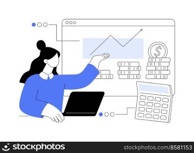 Sales growth abstract concept vector illustration. Profit plan, client database growth, sales manager, promotion method, marketing goal, salesman achievement, rate formula abstract metaphor.. Sales growth abstract concept vector illustration.