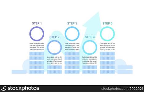 Sales improvement plan infographic chart design template. Profit increase. Abstract vector infochart with blank copy spaces. Instructional graphics with 5 step sequence. Visual data presentation. Sales improvement plan infographic chart design template
