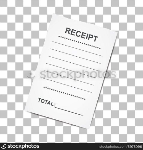 Sales printed receipt.Template for bank, cafe or restaurant paper financial check,  vector illustration. Sales printed receipt.Template