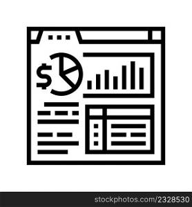 sales report line icon vector. sales report sign. isolated contour symbol black illustration. sales report line icon vector illustration