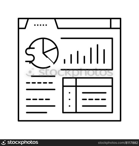 sales report line icon vector. sales report sign. isolated contour symbol black illustration. sales report line icon vector illustration