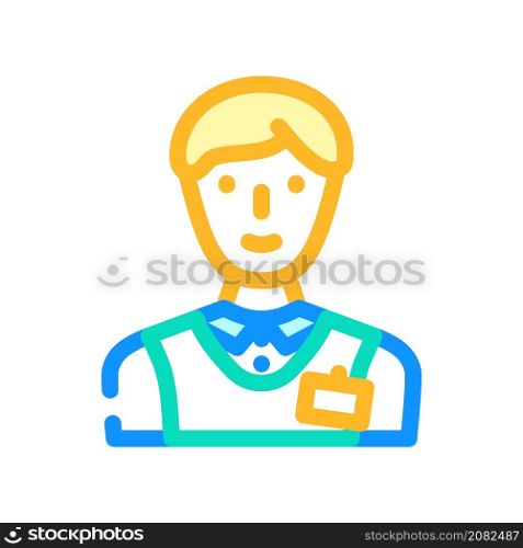 salesman store color icon vector. salesman store sign. isolated symbol illustration. salesman store color icon vector illustration