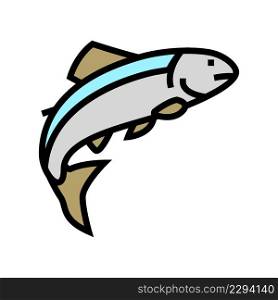 salmon fish color icon vector. salmon fish sign. isolated symbol illustration. salmon fish color icon vector illustration