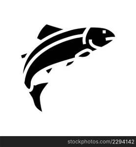 salmon fish glyph icon vector. salmon fish sign. isolated contour symbol black illustration. salmon fish glyph icon vector illustration