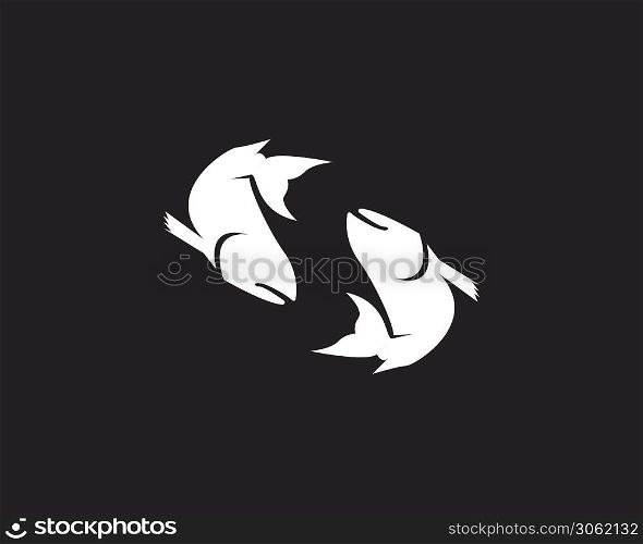 Salmon fish logo design vector on black background