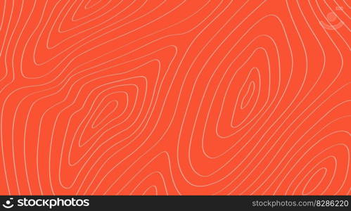 Salmon fish meat pattern, texture background. Vector orange colored trout fish fillet with white circular streaks. Realistic seafood raw steak slice closeup view for japanese restaurant menu. Salmon fish meat pattern, texture background