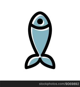 Salmon fish steak hatch icon. For packaging fish or labels, healthy food and sushi