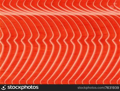 Salmon meat texture pattern, vector background of fish food. Sushi or sashimi raw fish fillet or steak with red flesh, Japanese cuisine seafood restaurant or sushi bar backdrop design. Salmon meat texture pattern, fish food background