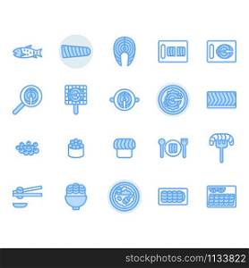 Salmon related icon and symbol set