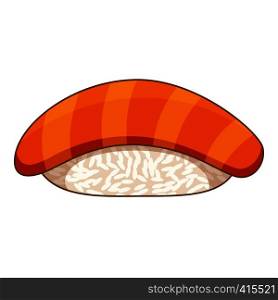 Salmon sushi icon. Cartoon illustration of salmon sushi vector icon for web. Salmon sushi icon, cartoon style
