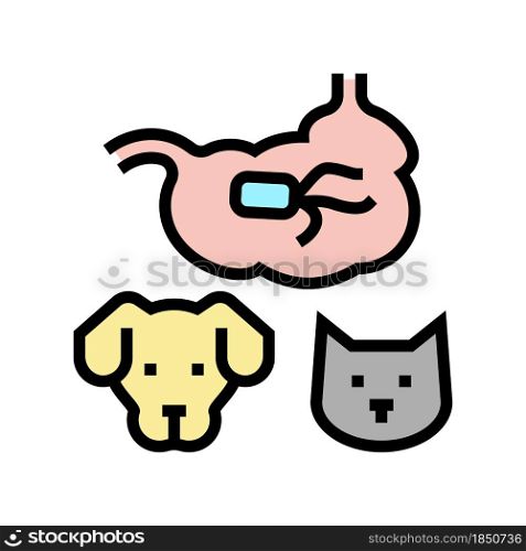 salmonellosis dog and cat color icon vector. salmonellosis dog and cat sign. isolated symbol illustration. salmonellosis dog and cat color icon vector illustration