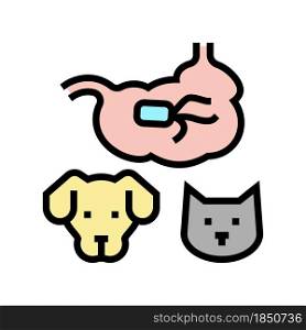 salmonellosis dog and cat color icon vector. salmonellosis dog and cat sign. isolated symbol illustration. salmonellosis dog and cat color icon vector illustration