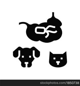 salmonellosis dog and cat glyph icon vector. salmonellosis dog and cat sign. isolated contour symbol black illustration. salmonellosis dog and cat glyph icon vector illustration