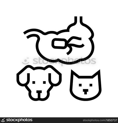 salmonellosis dog and cat line icon vector. salmonellosis dog and cat sign. isolated contour symbol black illustration. salmonellosis dog and cat line icon vector illustration