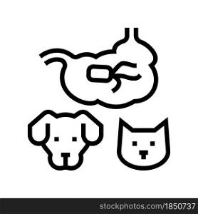 salmonellosis dog and cat line icon vector. salmonellosis dog and cat sign. isolated contour symbol black illustration. salmonellosis dog and cat line icon vector illustration