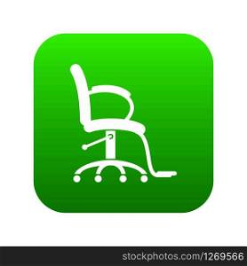 Salon chair icon green vector isolated on white background. Salon chair icon green vector
