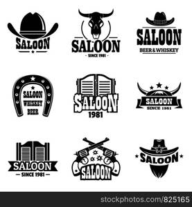 Saloon logo set. Simple set of saloon vector logo for web design on white background. Saloon logo set, simple style