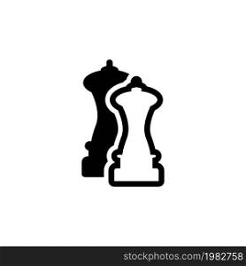 Salt and Pepper Maid. Flat Vector Icon. Simple black symbol on white background. Salt and Pepper Maid Flat Vector Icon