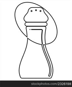 Salt And Pepper Shaker Bottle, Salt And Pepper Pots, Dispensers Icon Vector Art Illustration