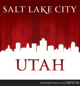 Salt Lake city Utah skyline silhouette. Vector illustration