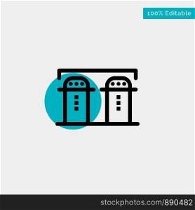 Salt, Paper, Bottle, Spices turquoise highlight circle point Vector icon