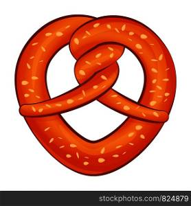 Salt pretzel icon. Cartoon of salt pretzel vector icon for web design isolated on white background. Salt pretzel icon, cartoon style