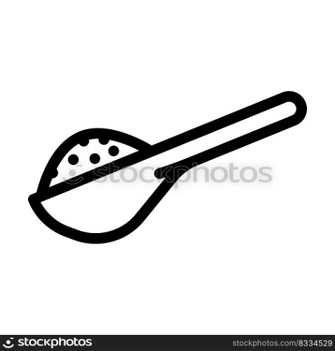 salt wooden spoon line icon vector. salt wooden spoon sign. isolated contour symbol black illustration. salt wooden spoon line icon vector illustration