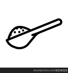 salt wooden spoon line icon vector. salt wooden spoon sign. isolated contour symbol black illustration. salt wooden spoon line icon vector illustration