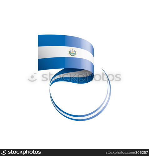 Salvador national flag, vector illustration on a white background. Salvador flag, vector illustration on a white background