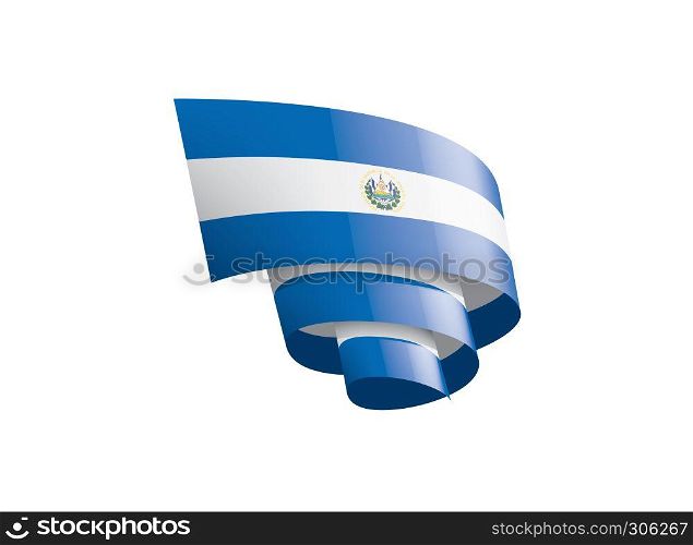 Salvador national flag, vector illustration on a white background. Salvador flag, vector illustration on a white background