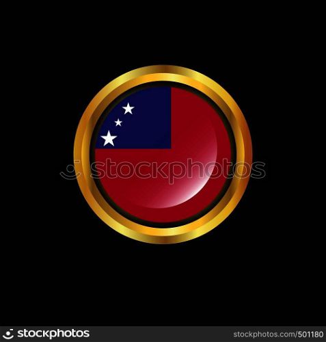 Samoa flag Golden button
