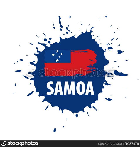 Samoa flag, vector illustration on a white background. Samoa flag, vector illustration on a white background.